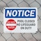 Signmission Pool Closed No Lifeguard On Duty, 10 in W x Rectangle, Plastic OS-2PACK-NS-P-710-L-17677 - alternate 8